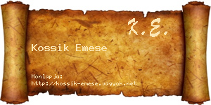 Kossik Emese névjegykártya