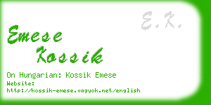 emese kossik business card
